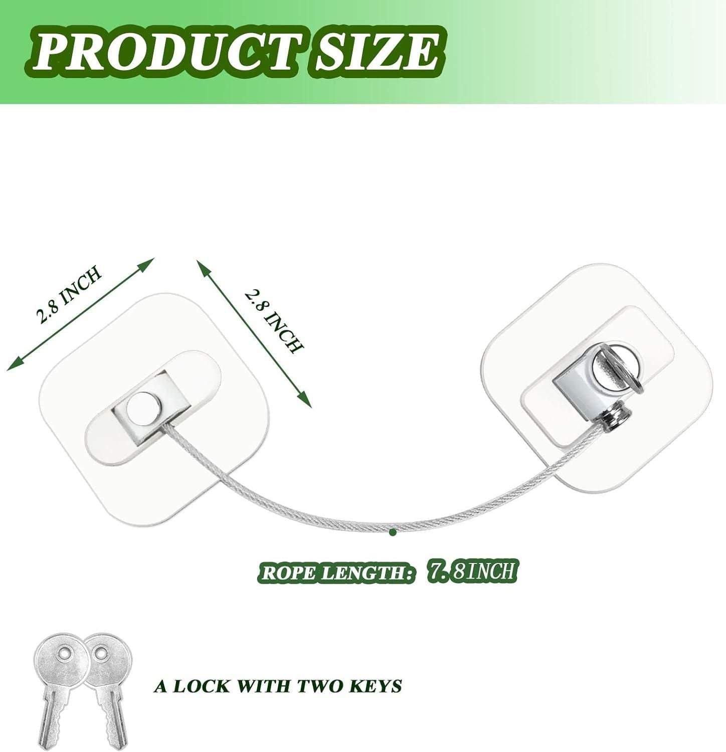 Pack of 1 Refrigerator Door Lock with Keys,Freezer Door Lock and Refrigerator Door Lock, File Drawer Lock and Child Safety Cabinet Lock for Child Proof (White)